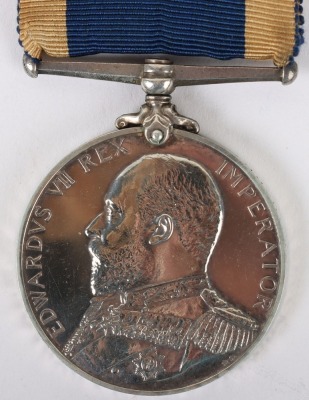 Edwardian Royal Navy Long Service Medal to the Coastguard Service with a Shooting Competition Trophy in the form of an Engraved Silver Beaker, - 5