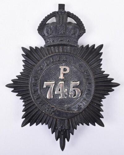 Metropolitan Police Helmet Plate ’P’ Division’ Peckham Kings crown