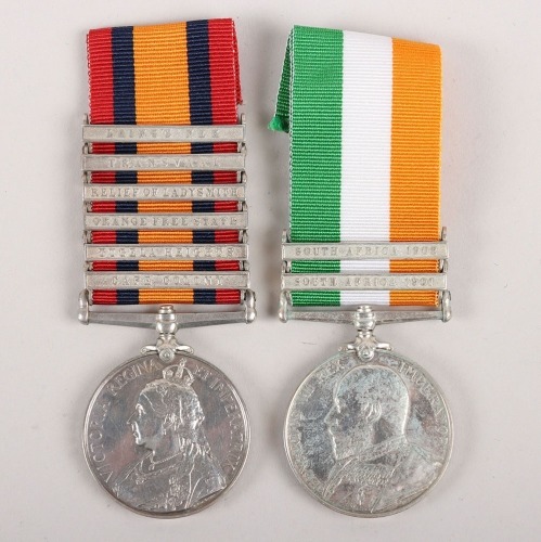 Victorian Boer War Campaign Medal Pair 1st Battalion York & Lancaster Regiment,