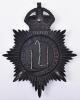 Metropolitan Police Helmet Plate ’P’ Division’ Peckham Kings crown - 2