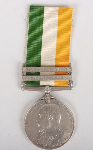 A Kings South Africa Medal to a Serjeant Who Served with the Royal Army Medical Corps in the Guards Brigade Bearer Company