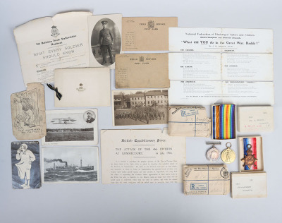 1914-15 Star Medal Trio and Diary Grouping of L/Cpl George Doughty 1/ 6th South Staffordshire Regiment - 17