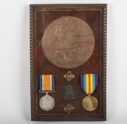 An Emotive Great War Medal Pair and Memorial Plaque to an Officer in the Hampshire Regiment Who Was Reported Missing on his 20th Birthday