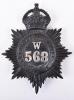 Metropolitan Police Helmet Plate ‘W’ Division Clapham Kings crown