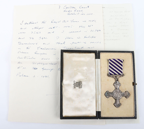 1941 Dated Distinguished Flying Cross Attributed to Flight Lieutenant Kenneth Montague Bastin (75168) for the July 1941 Raids on the German Battleships Gneisenau, Scharnhorst and Prinz Eugen