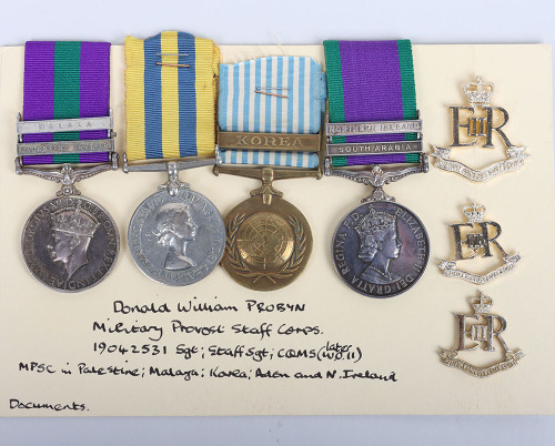 Regimentally Rare Korean War Campaign Medal Group of Four to the Military Provost Staff Corps