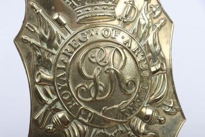 Scarce Georgian Royal Regiment of Artillery Stovepipe Shako Plate - 4