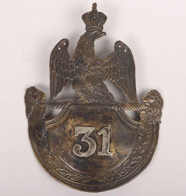 French Shako Plate of the 31st Infantry Regiment