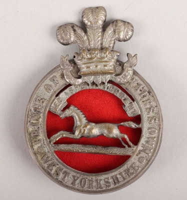 Prince of Wales Own West Yorkshire Regiment Officers Glengarry Badge