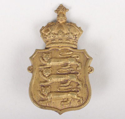 Scarce Channel Islands Victoria College OTC Cap Badge and Shoulder Title - 2