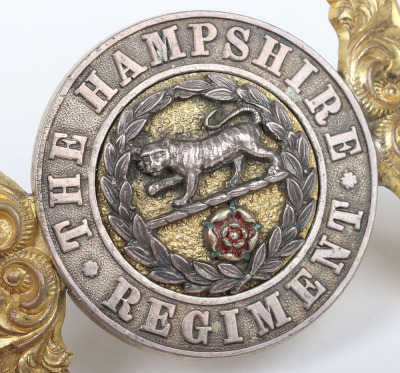 Post 1881 The Hampshire Regiment Officers Waist Belt Clasp - 6