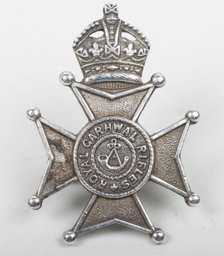 Indian Army Hallmarked Silver Royal Garhwal Rifles Headdress Badge