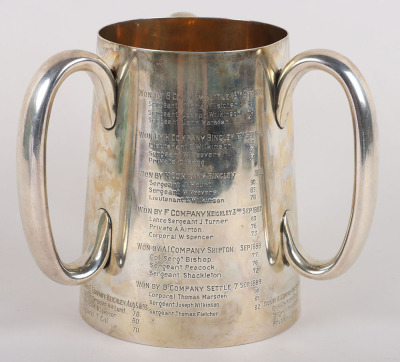 Impressive Hallmarked Silver Presentation Challenge Cup Trophy of the 2nd Administrative Battalion West Riding of Yorkshire Rifle Volunteers - 2