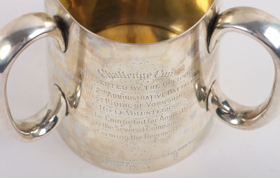 Impressive Hallmarked Silver Presentation Challenge Cup Trophy of the 2nd Administrative Battalion West Riding of Yorkshire Rifle Volunteers - 6