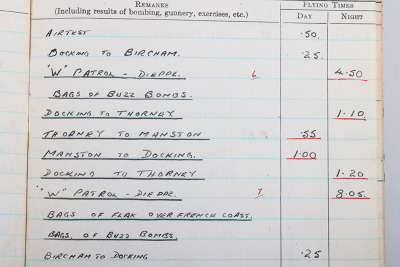 WW2 Royal Canadian Air Force Flying Log Book of Warrant Officer G H Jenkins Navigator and Air Gunner with 415 & 524 Squadron - 6