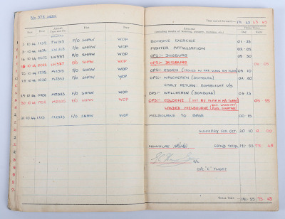 WW2 Royal Air Force 1945 Casualty Log Book of Flight Sergeant H W Parker 578 Squadron - 5