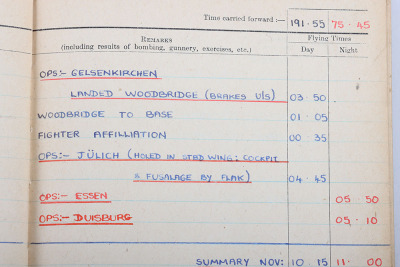 WW2 Royal Air Force 1945 Casualty Log Book of Flight Sergeant H W Parker 578 Squadron - 8