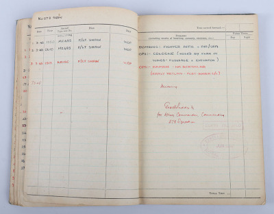 WW2 Royal Air Force 1945 Casualty Log Book of Flight Sergeant H W Parker 578 Squadron - 11