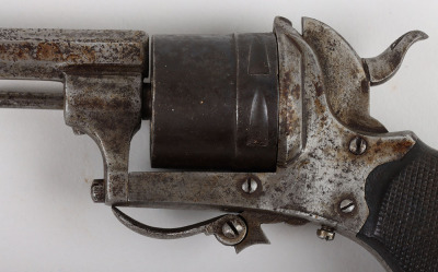 6 Shot 7mm Centre Fire Self Cocking Belgian Revolver, - 5