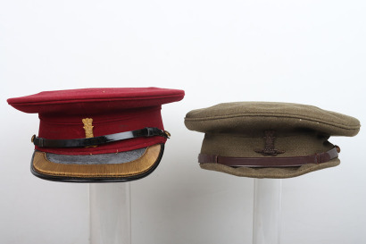 British Officers Service Dress Peaked Cap and Full Dress Cap of Captain P K Upton 11th Prince Albert’s Own Hussars