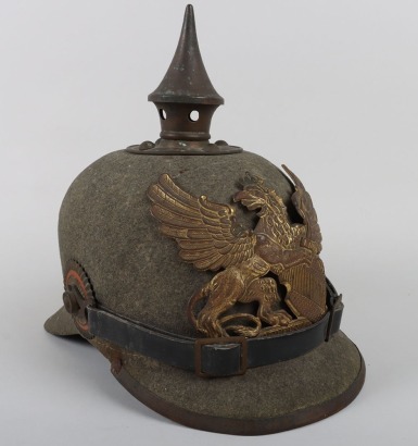 WW1 German Baden Ersatz Felt Pickelhaube