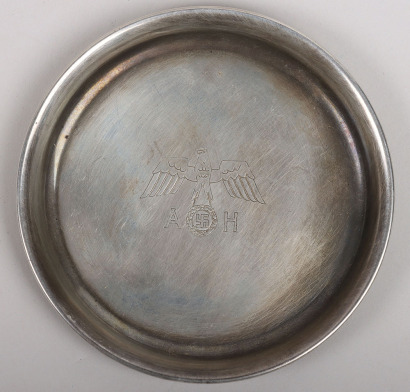 Third Reich Adolf Hitler Silverware Dish / Coaster