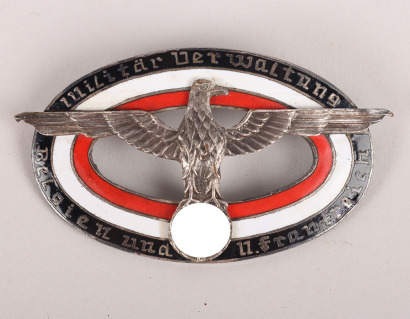 Scarce German Military Administration Workers in Belgium and France Badge