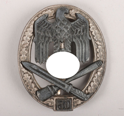 WW2 German Army / Waffen-SS General Assault Badge for 50 Engagements by Rudolf Karneth, Gablionz