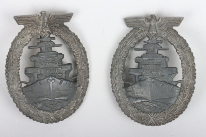 2x German Kriegsmarine High Seas Fleet War Badges by Friedrich Orth “FO”