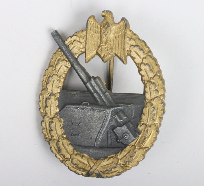 WW2 German Kriegsmarine Coastal Artillery War Badge by Friedrich Linden, Lüdenscheid