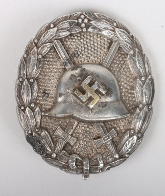 Fine and Scarce Spanish Civil War Type / 1st Model Wound Badge in Silver by C F Zimmermann, Pforzheim - 2