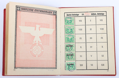 Third Reich NSDAP Party Membership Book to Walther Zabel, Nuremberg rally 1939 - 15