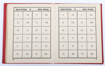 Third Reich NSDAP Party Membership Book to Walther Zabel, Nuremberg rally 1939 - 18