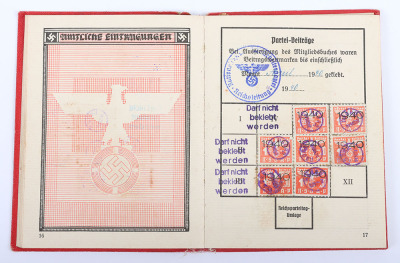 Third Reich NSDAP Party Membership Book to Ortsgruppenleiter Alfred Feller, Ortsgruppe Strozzifrund, Vienna - 15