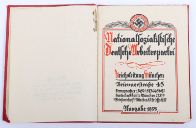 Third Reich NSDAP Party Membership Booklet to Max Hohmuth, NSDAP Member, Political Leader and Mayor of Hirschfeld - 4