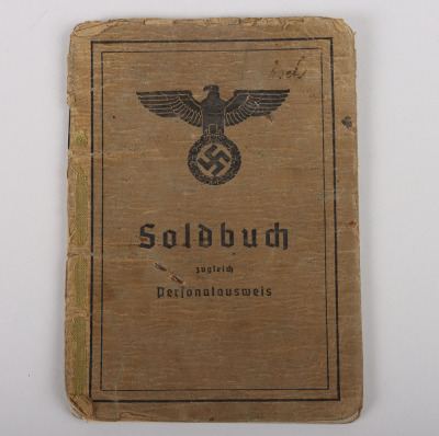 WW2 German Soldbuch to Obergefr. A. Hösch. Pz. Gren. Rgt. 11. MG Kompanie and Drivers Badge in Gold Award Document - 3