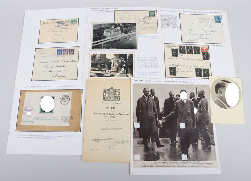 Large Archive of Postcards and Letters in Relation to Adolf Hitlers Meeting with Then British Prime Minister Neville Chamberlain in 1938