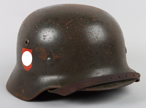 WW2 German SS Field Police Double Decal Steel Combat Helmet