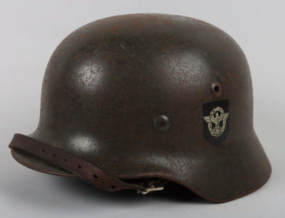 WW2 German SS Field Police Double Decal Steel Combat Helmet - 4
