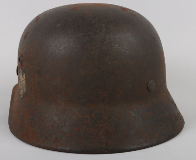 WW2 German Army M-40 Single Decal Steel Combat Helmet - 5