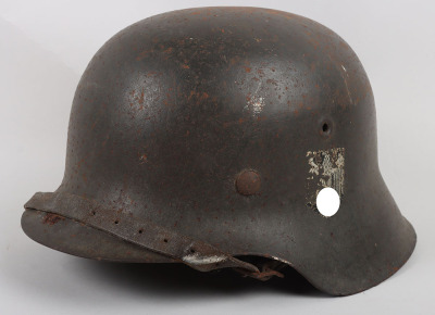 WW2 German Army M-42 Single Decal Steel Combat Helmet