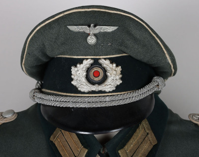 WW2 German Army (Heer) Officers Combat Tunic, Peaked Cap and Steinhauer & Luck Made Knights Cross of the Iron Cross, from a Knight&rsquo;s Cross Winner with the rank of Oberstleutnant from Grenadier Regiment 481 - 3