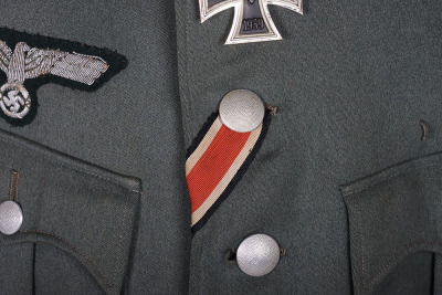 WW2 German Army (Heer) Officers Combat Tunic, Peaked Cap and Steinhauer & Luck Made Knights Cross of the Iron Cross, from a Knight&rsquo;s Cross Winner with the rank of Oberstleutnant from Grenadier Regiment 481 - 6