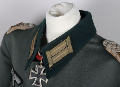 WW2 German Army (Heer) Officers Combat Tunic, Peaked Cap and Steinhauer & Luck Made Knights Cross of the Iron Cross, from a Knight&rsquo;s Cross Winner with the rank of Oberstleutnant from Grenadier Regiment 481 - 10