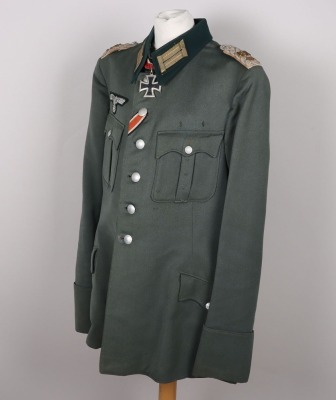 WW2 German Army (Heer) Officers Combat Tunic, Peaked Cap and Steinhauer & Luck Made Knights Cross of the Iron Cross, from a Knight&rsquo;s Cross Winner with the rank of Oberstleutnant from Grenadier Regiment 481 - 13