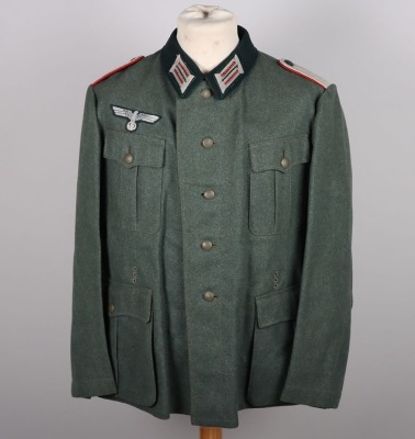 WW2 German Army (Heer) M-36 Field Officer Combat Tunic of a Leutnant der Artillerie - 2