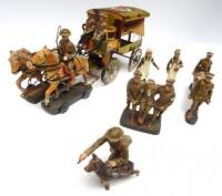 Elastolin 70mm WWI British horsedrawn tinplate Ambulance