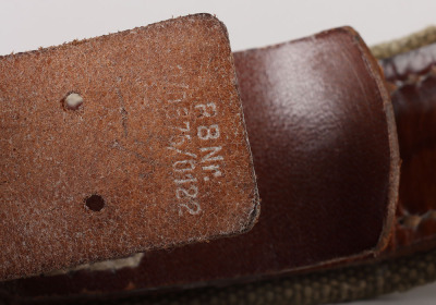 WW2 German Army (Heer) Afrikakorps (D.A.K) Tropical Webbing Belt with Belt Buckle by Schm&ouml;l & Comp., Menden - 6