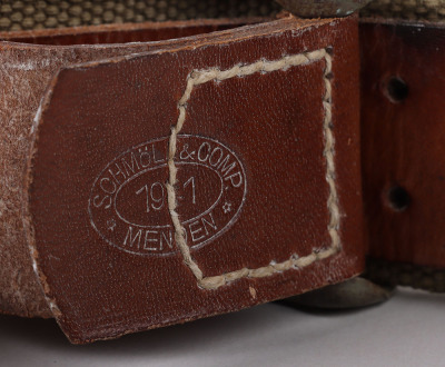 WW2 German Army (Heer) Afrikakorps (D.A.K) Tropical Webbing Belt with Belt Buckle by Schm&ouml;l & Comp., Menden - 7
