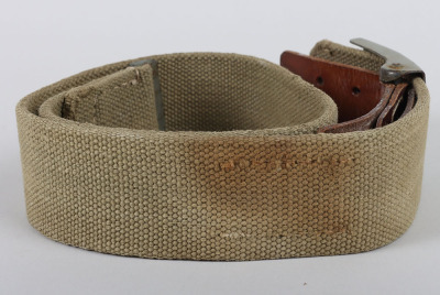 WW2 German Army (Heer) Afrikakorps (D.A.K) Tropical Webbing Belt with Belt Buckle by Schm&ouml;l & Comp., Menden - 9